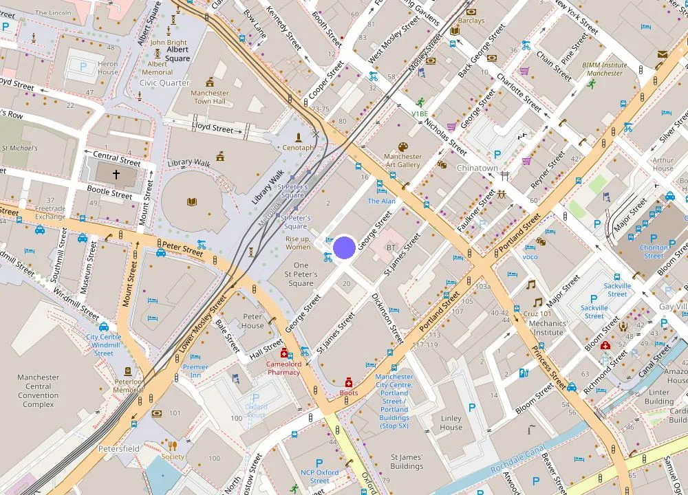 Map: Wilde Aparthotels Manchester City Centre